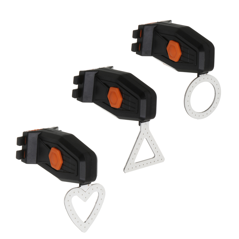 Фонарь велосипедный задний, тм BY SPORT, USB, 5 режимов, 3 дизайна - #1