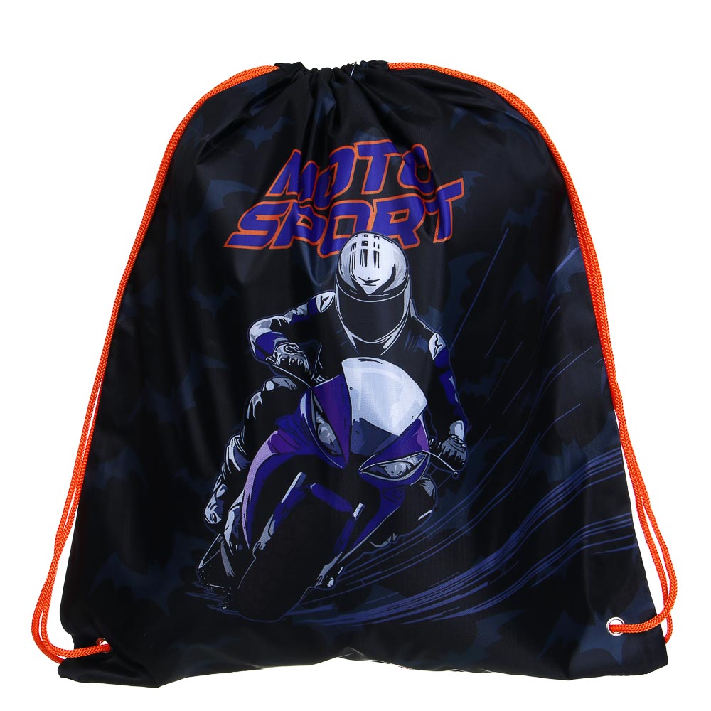 Мешок для сменной обуви на завязках, 40х47см, "Мотоспорт/Аниме", полиэстер - #2