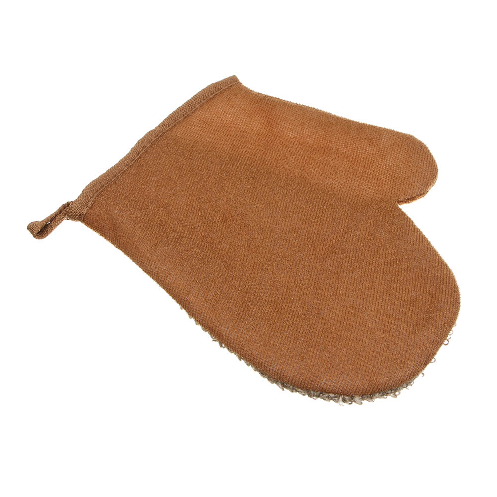 ЮL Мочалка варежка банная, сизаль, полиэстер, поролон, 21,5х18см, 3 цвета, МЭ24-02 - #5