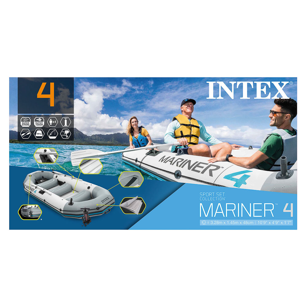 INTEX Лодка MARINER 4, алюминиевые весла, 328х145х48см, 68376NP - #13