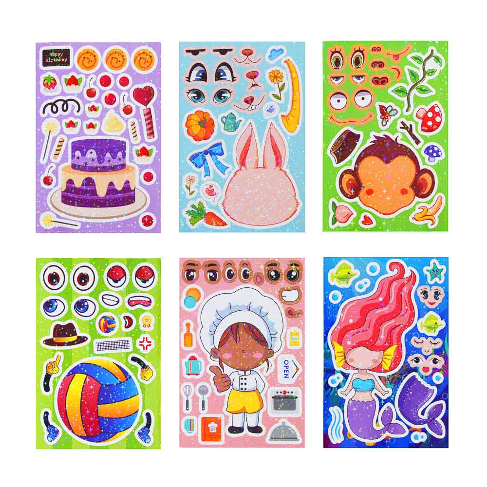 ХОББИХИТ Набор для творчества Стикеры "Эмоции", 8 листов, бумага, 18х12см, 6 дизайнов - #1