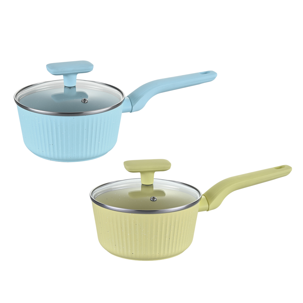 Ковш тм SATOSHI Орра, 1,3л, d16см, с крышкой, антипригарное покрытие мрамор, индукция, 2 цвета - #1