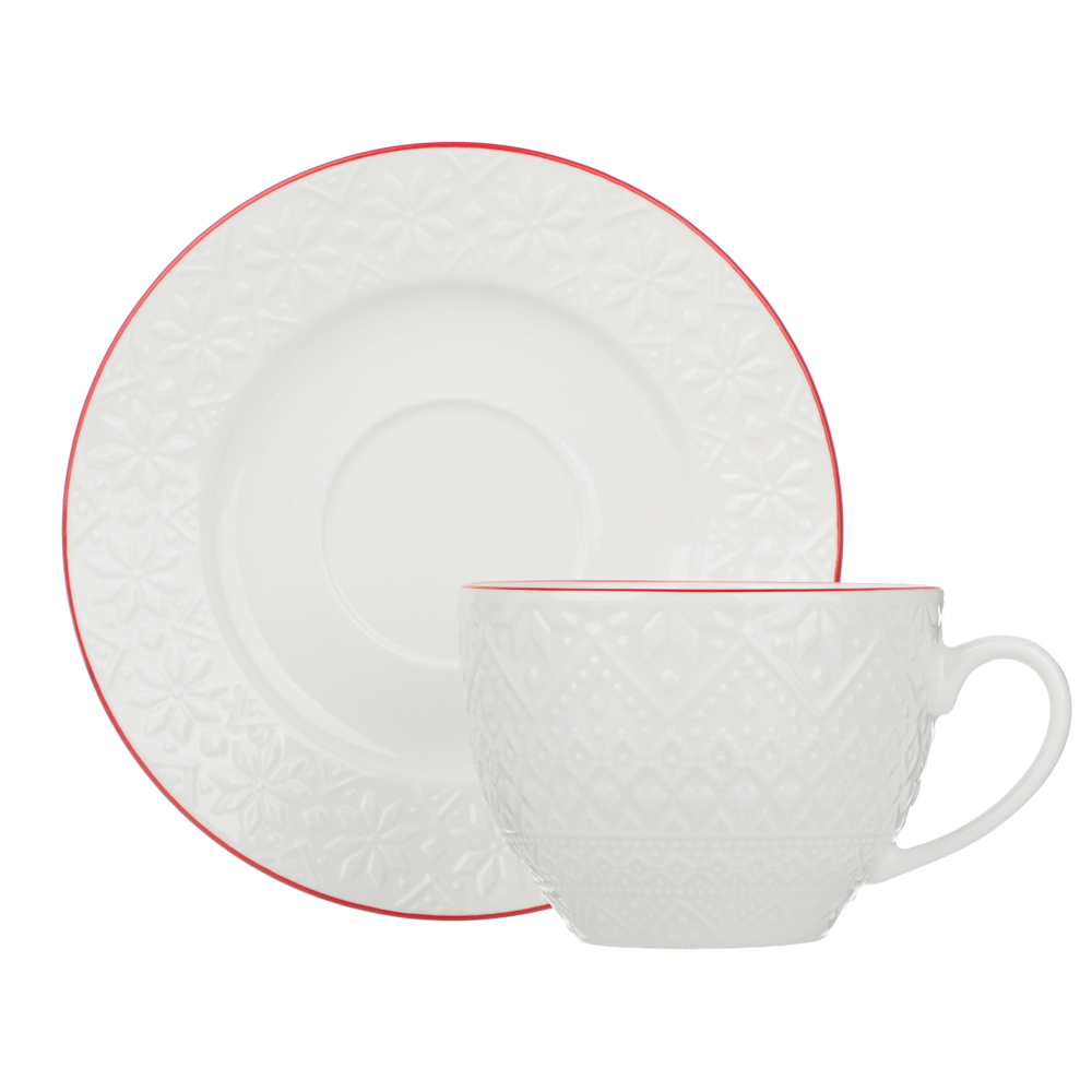 MILLIMI Чайная пара, 240мл, красная отводка, 2 предмета - #7