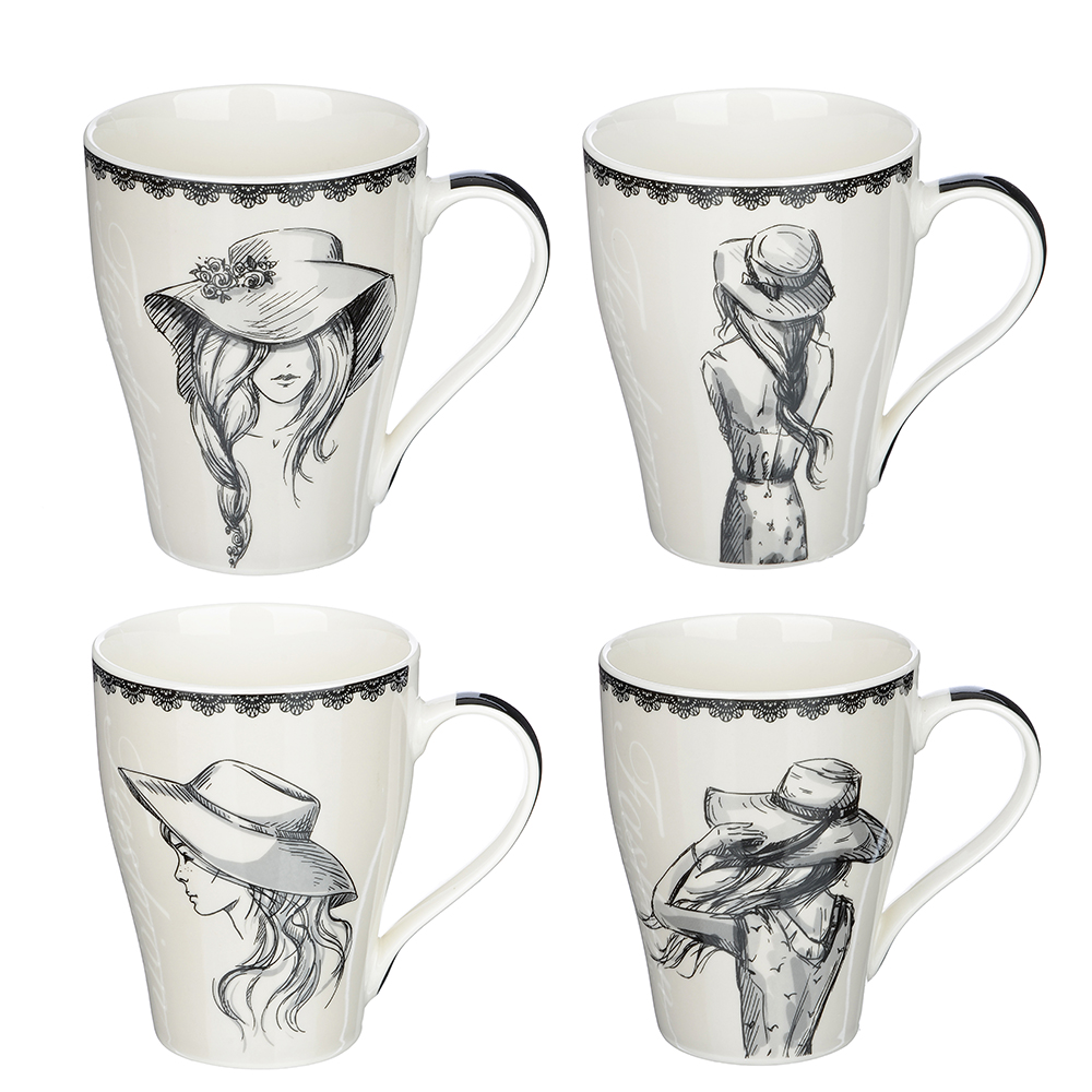 Кружка 350 мл, MILLIMI Незнакомка, керамика, 4 дизайна - #1