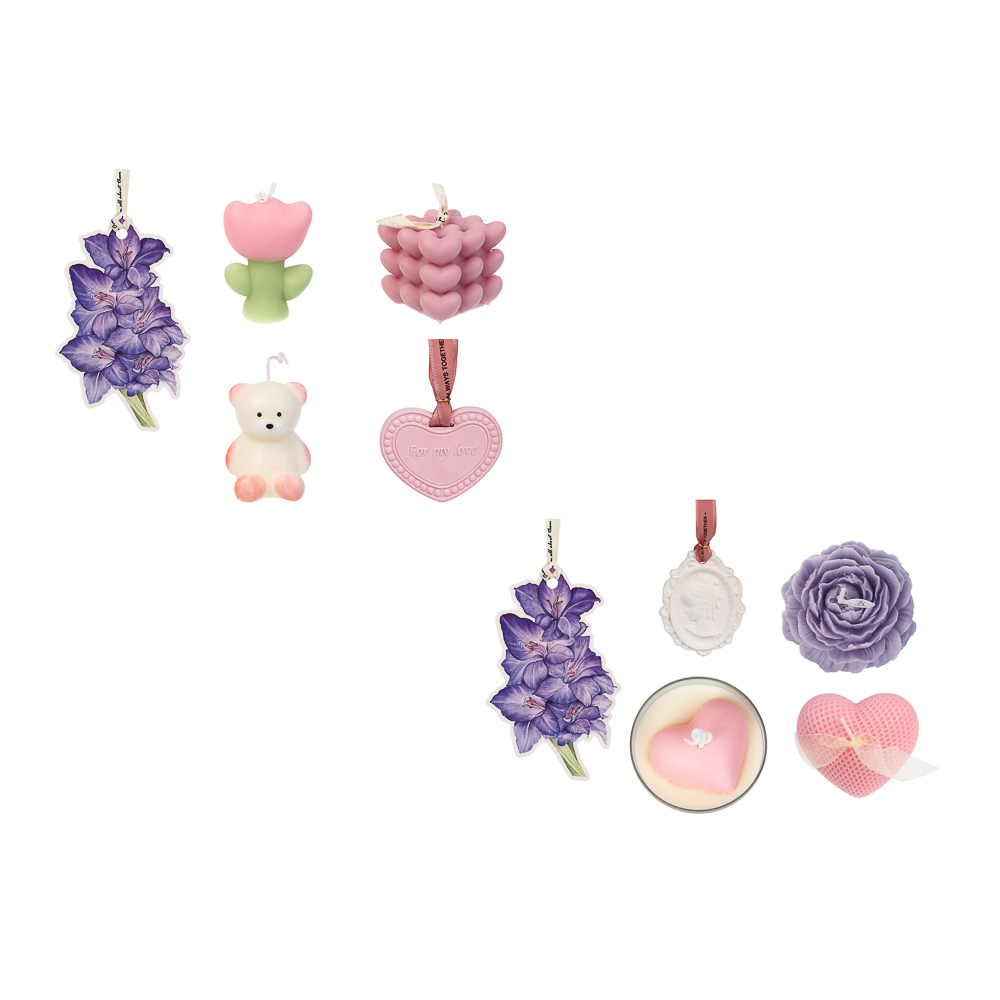 Набор свечей в подарочной упаковке 15х15х6 см, 5 предметов, парафин, воск, 2 вида - #1