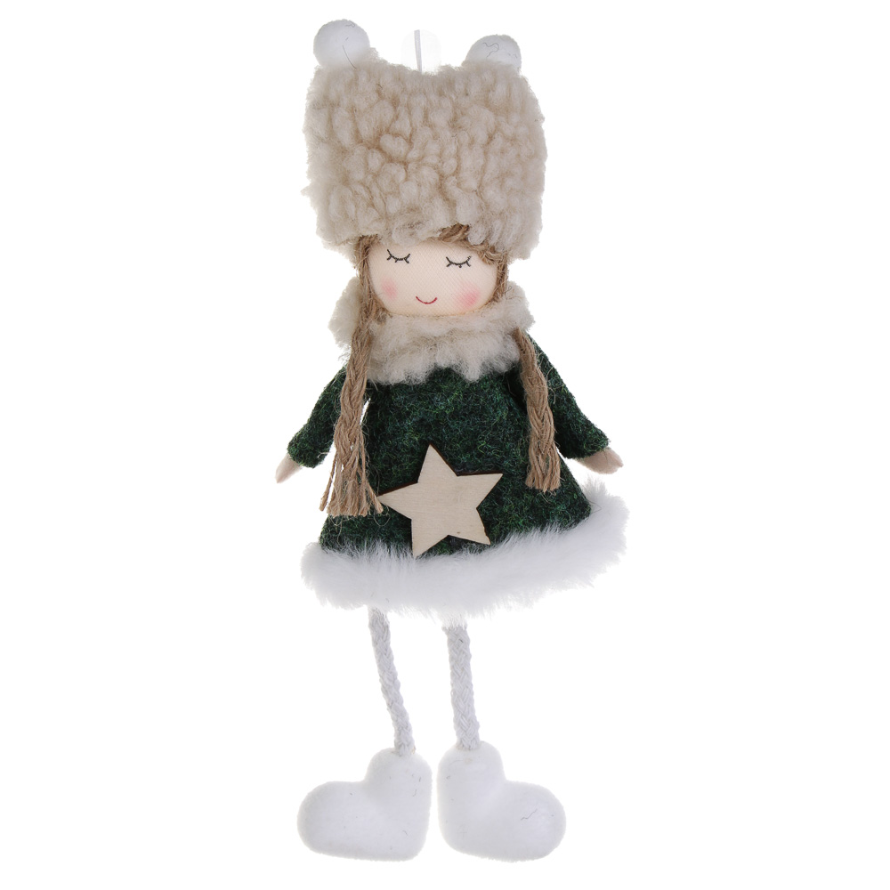 СНОУ БУМ Сувенир Елочный Ангелочек 18 см, полиэстер, зеленый - #2