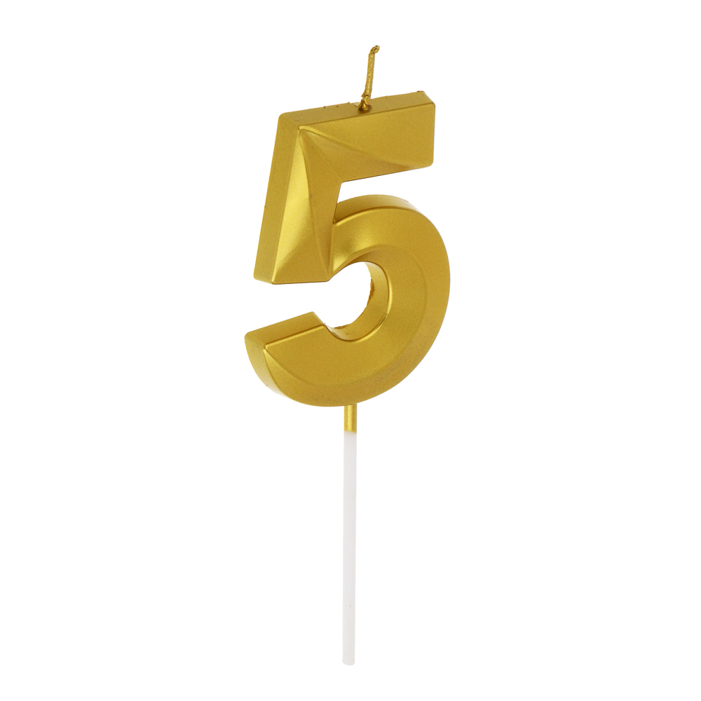 Свеча для торта тм Fntastic 7 см, в форме цифр (5), парафин - #2