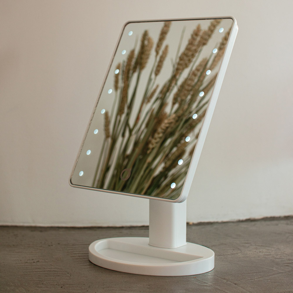 ЮНИLOOK Зеркало с LED-подсветкой, USB, 4хААА, пластик, стекло, 16,7х27см, 2-3 цвета - #8