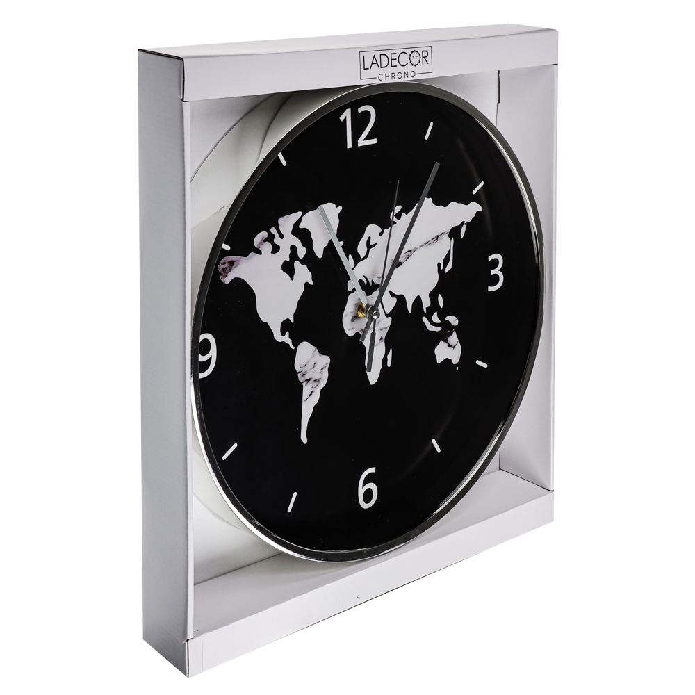 LADECOR CHRONO Часы настенные с мраморной картой, пластик, 50см, 2 дизайна, ЧН-36 - #6