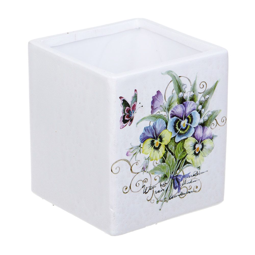 INBLOOM Кашпо Цветы 10х9см, керамика - #6