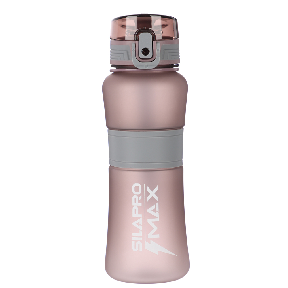 SILAPRO MAX Бутылка спортивная с замком, ELDERBERRY-ULTIMATE GREY, 600мл, РС, силикон - #1