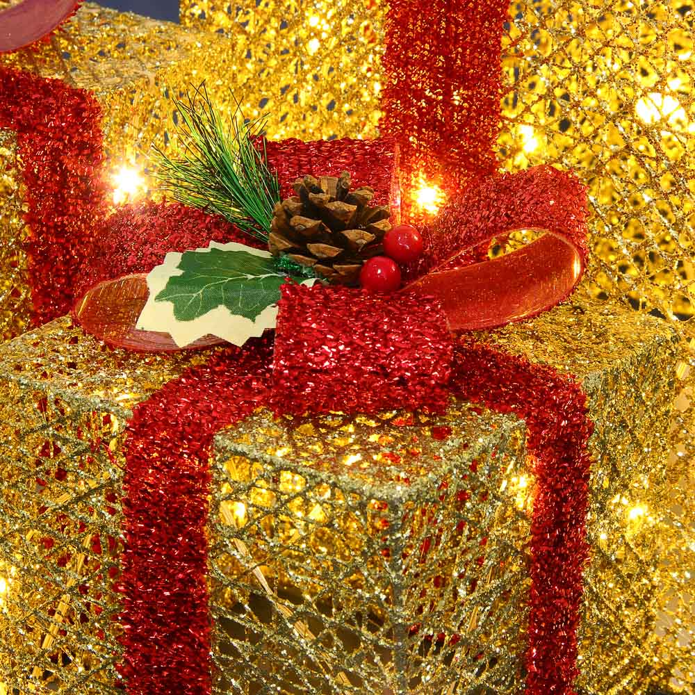 СНОУ БУМ Подарок, 60 LED, шампань, постоянное свечение, 3 шт в наборе - #5