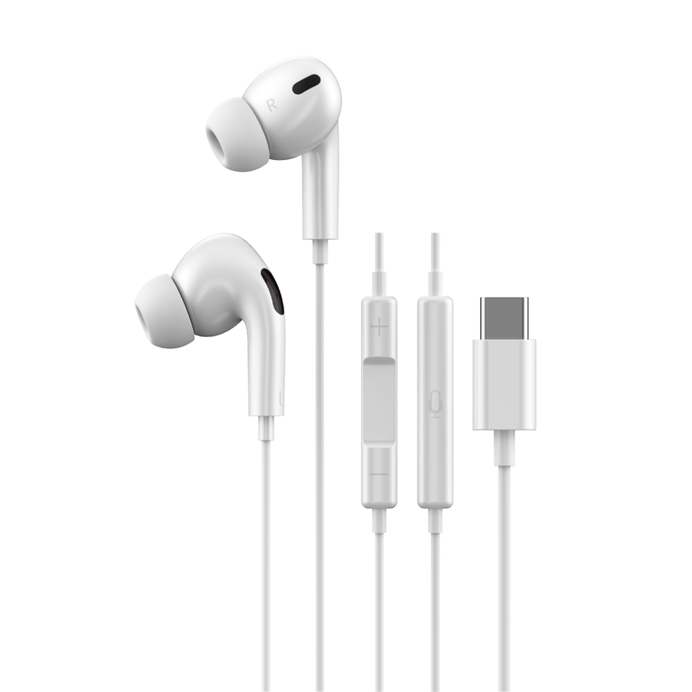 Наушники проводные внутриканальные с микрофоном BY Space Connect PRO, TYPE-C, 120см, белый - #1