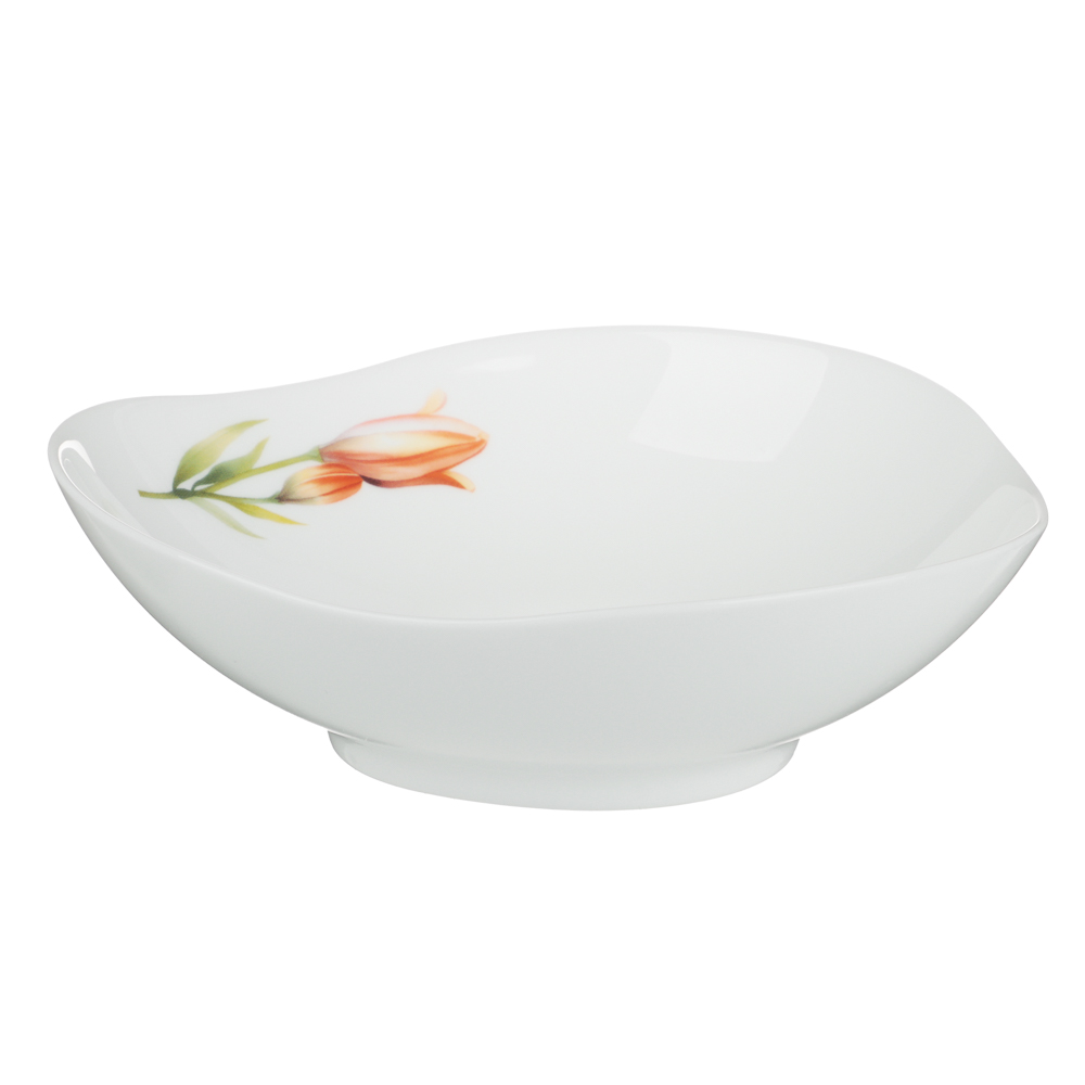 MILLIMI Лилия Салатник, опаловое стекло, 680мл, 17х6.5см, треугольная форма - #1