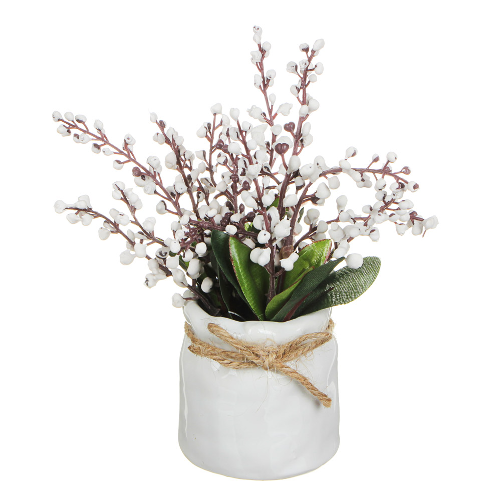 LADECOR Цветы в горшке 15,5х8х8см, полиэстер, керамика, 3 цвета, 2 вида, арт.GRSH-2 - #3