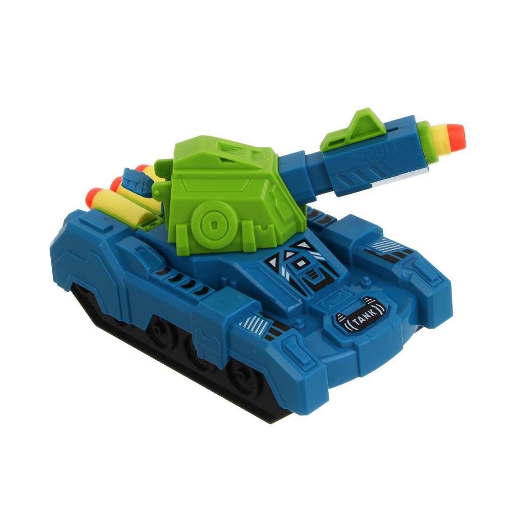 ИГРОЛЕНД Танк инерционный, стреляет мягкими пулями, трещотка, АБС-пластик, ЭВА, 14х8х8 см, 2 дизайна - #6