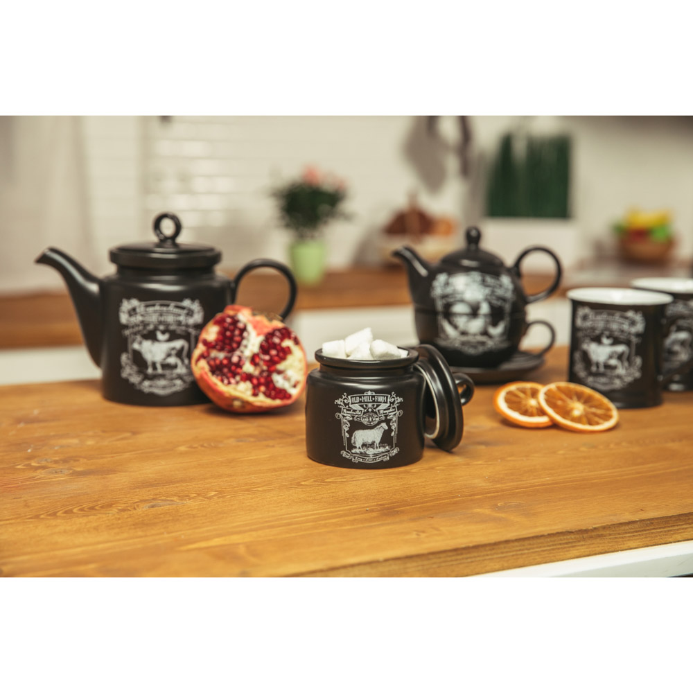 MILLIMI Ранчо Набор чайный "Эгоист", чайник 380мл, чашка 320мл, блюдце 15см, керамика - #6