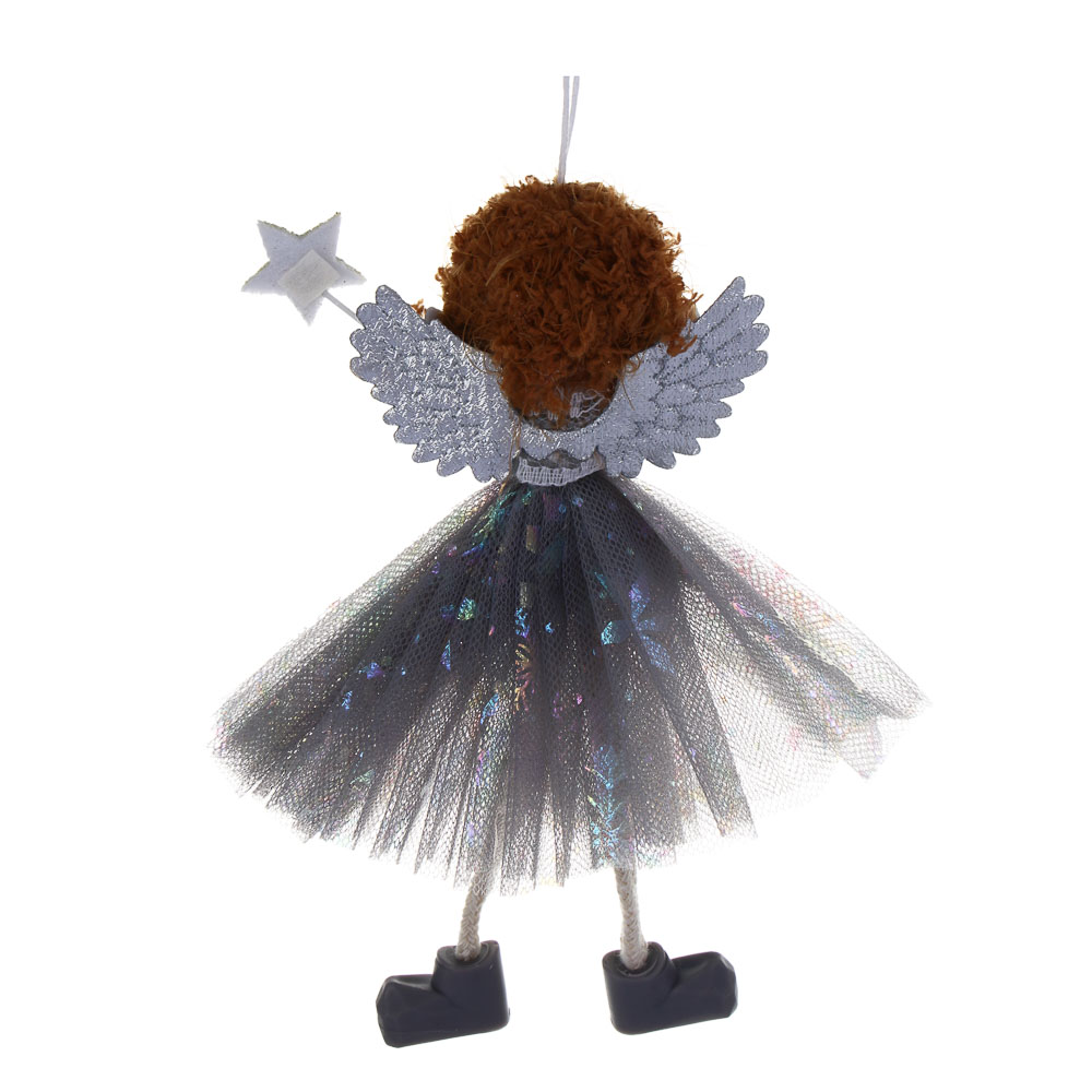 СНОУ БУМ Сувенир елочный Ангел 17см, полиэстер, серебро, 3 вида - #4