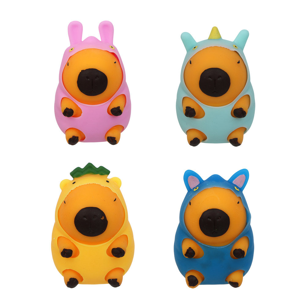 ИГРОЛЕНД Игрушка-антистресс, мялка "Капибара в костюмчике", 10х6,5см, TPR, 4 дизайна - #2