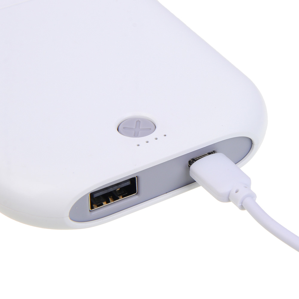 Вентилятор ручной складной с пауэрбэнком тм LEBEN 3.7в/1200мАч, USB-кабель, белый - #12