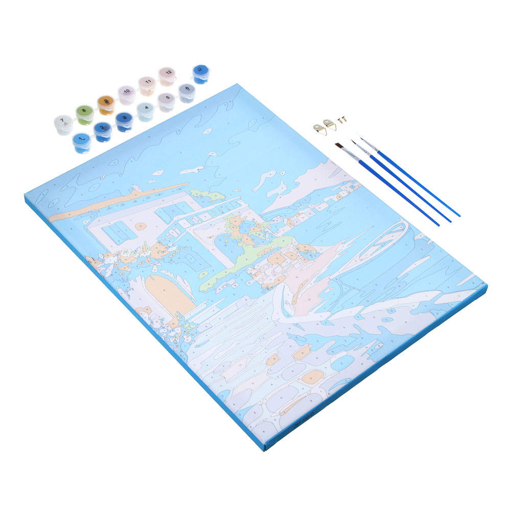 ХОББИХИТ Картина по номерам, комплект (основа, акриловые краски, кисть), 30х40см, 10 дизайнов - #3