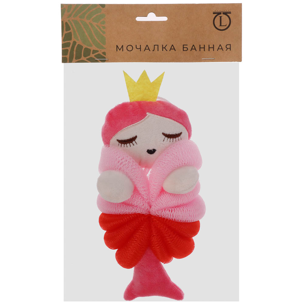 ЮL Мочалка банная для тела, полиэтилен, полиэстер, 50гр, 2 дизайна, МС24-04 - #6