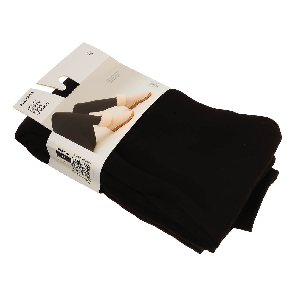 GALANTE Flexara Легинсы утепленные в рубчик 2800D, 90% полиэстер, 10% спандекс, L/XL, черный - #5