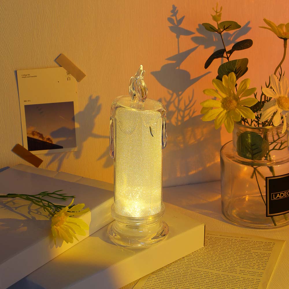 Светильник в виде свечи, пластик, 18,3x6,3 см, 3xAG10, арт.2 - #1