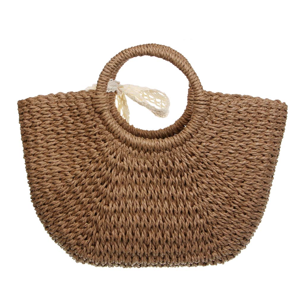 Сумка пляжная плетенная тм ЮL, 40x42см, папирус - #8