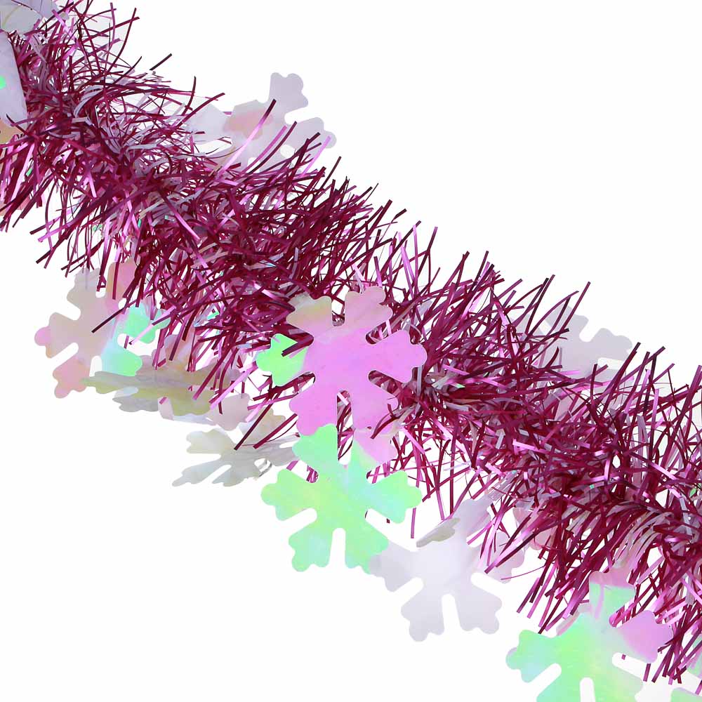Мишура Сноубум с резными мини-снежинками, 200 см - #3