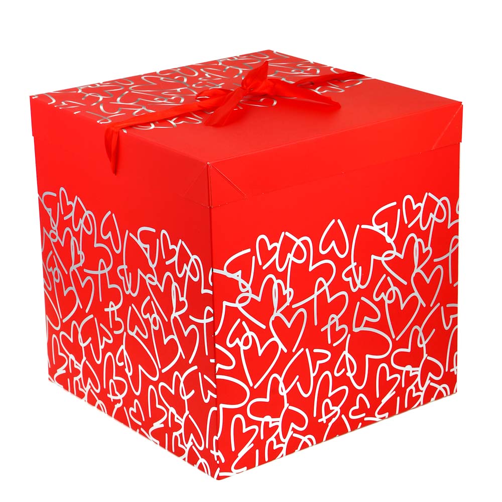 Коробка подарочная с лентой "Сердца", 30x30x30 см - #2