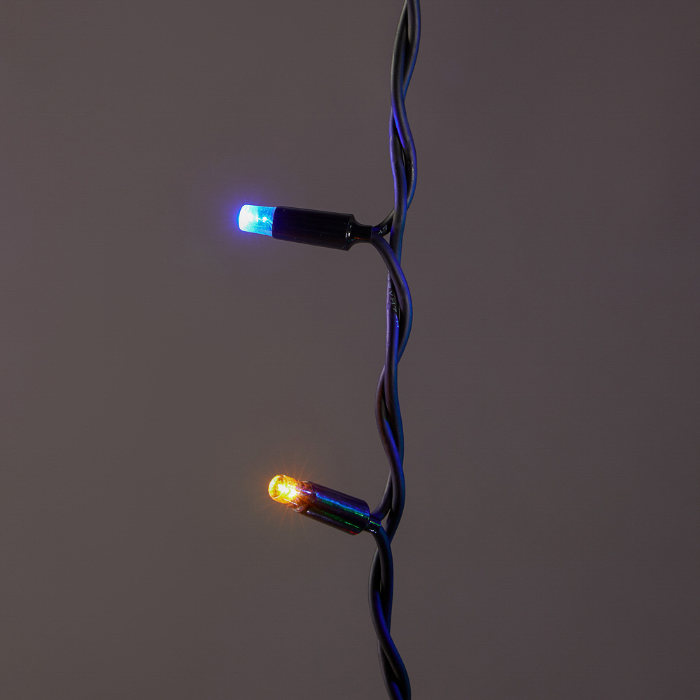 BY Гирлянда эл. бахрома уличн, 3х0,5 м, 100LED, новый мульти,мерцание, ПВХ черный, коннект, 220В - #11