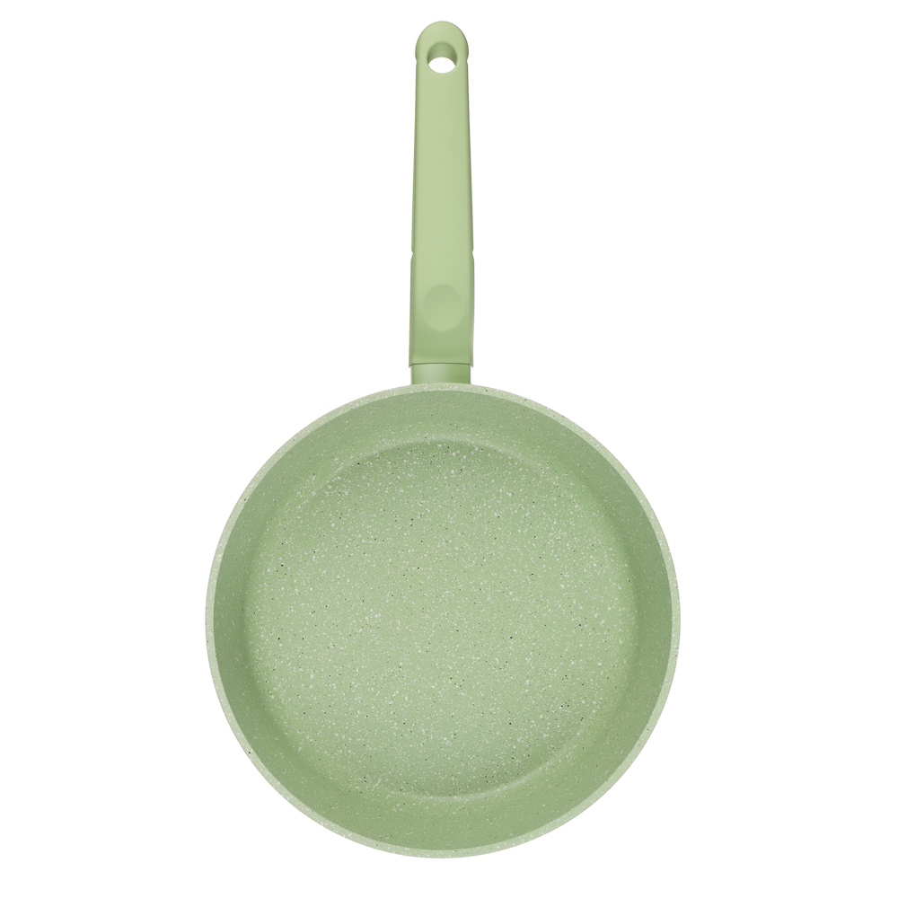 SATOSHI Эмери Сотейник литой с крышкой d=24см, антип. покр. мрамор, индукц., с бамбук. лоп., 3 цвета - #6