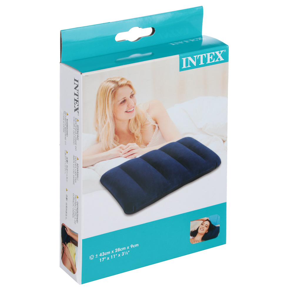 Подушка надувная Intex, синяя - #3