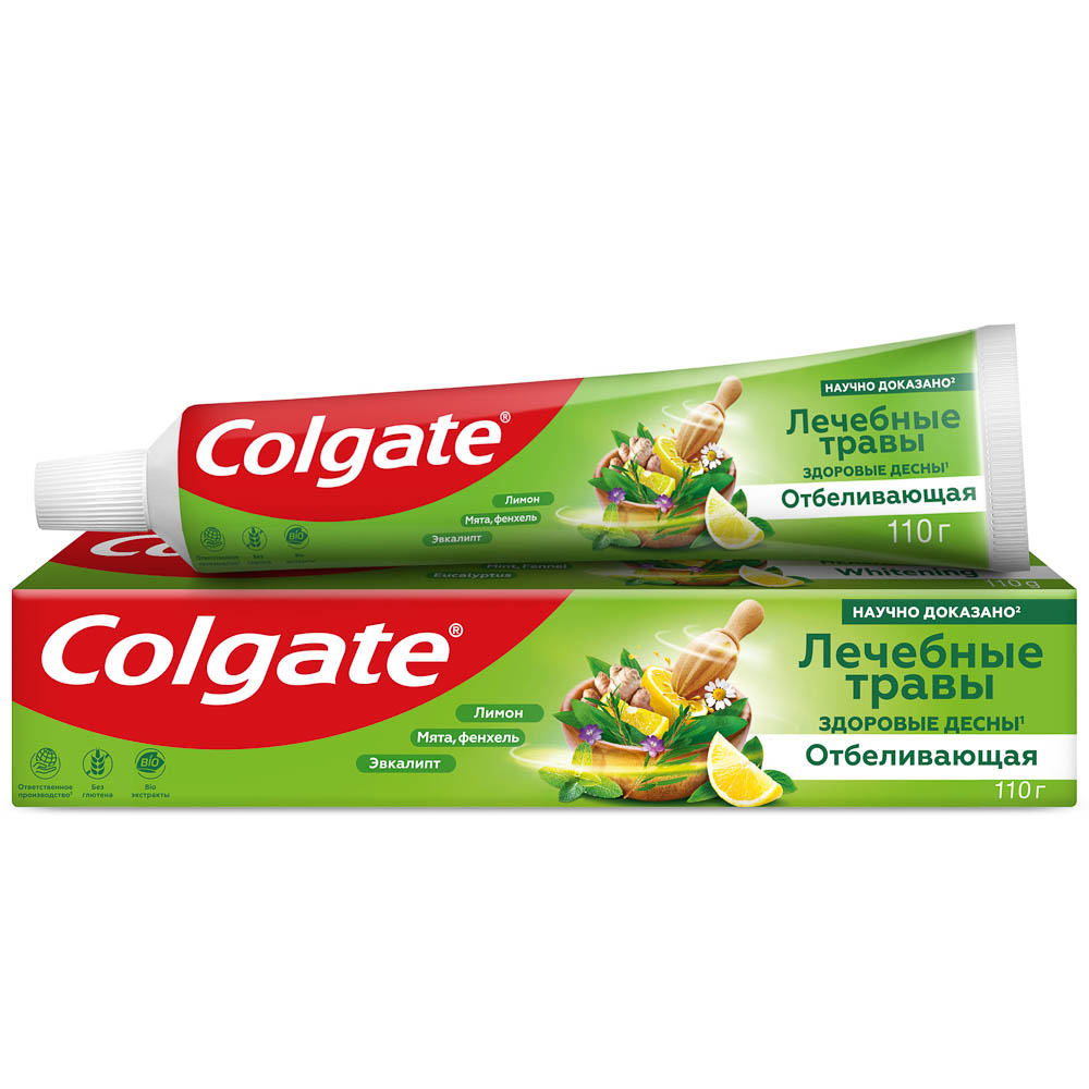 Зубная паста COLGATE Лечебные травы отбеливающая,75 мл. - #1