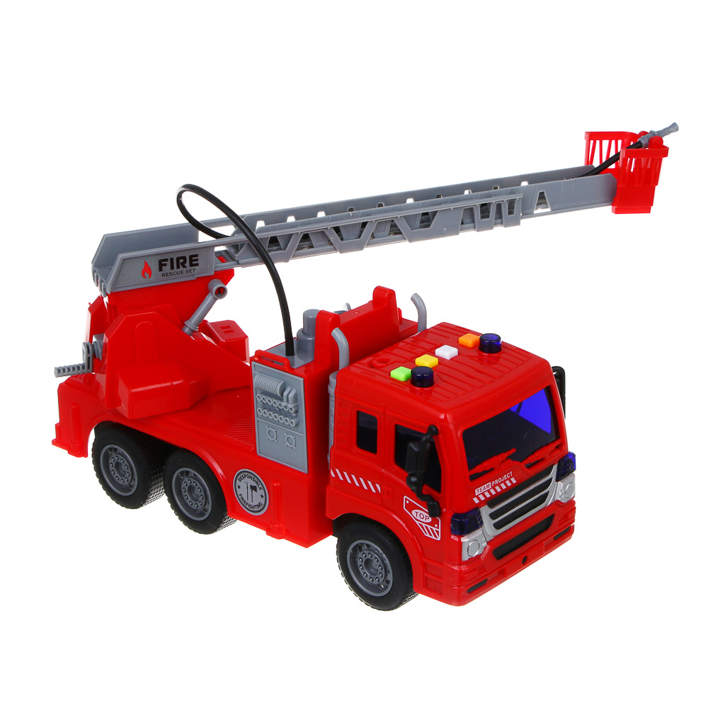 ИГРОЛЕНД Пожарная машина, свет, звук, стреляет водой, 3хAG13, PP, 29х10,5х17,5 см - #3