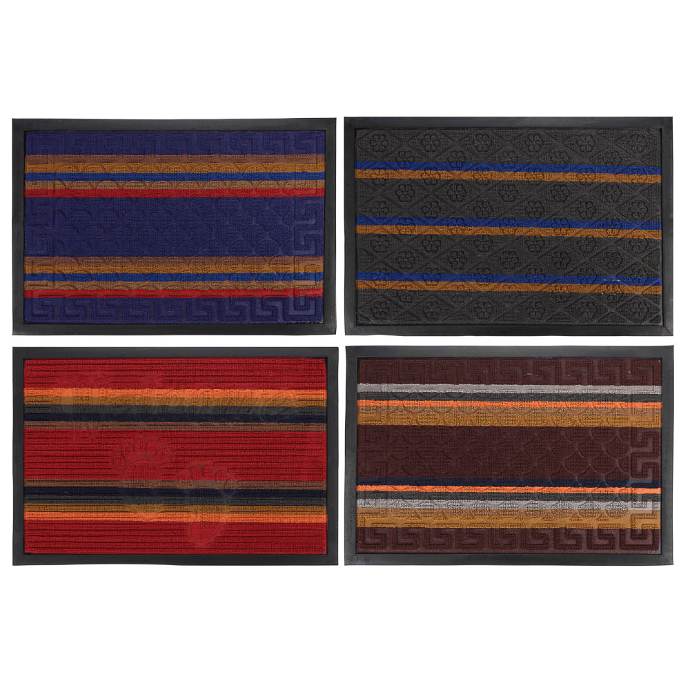 Коврик придверный яркая полоска тм VETTA, 40x60см, ворсовый с резиновой каймой, 4 диз. - #1