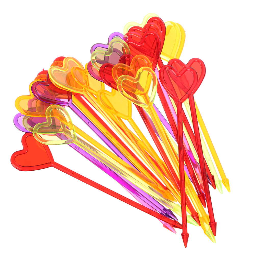 Пика для канапе 8 см (30 шт./уп.) Сердце пластик - #1