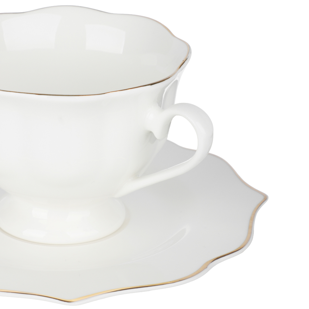Набор чайный 2 пр., 175мл, MILLIMI, Лаура с золотой отводкой, фарфор - #3