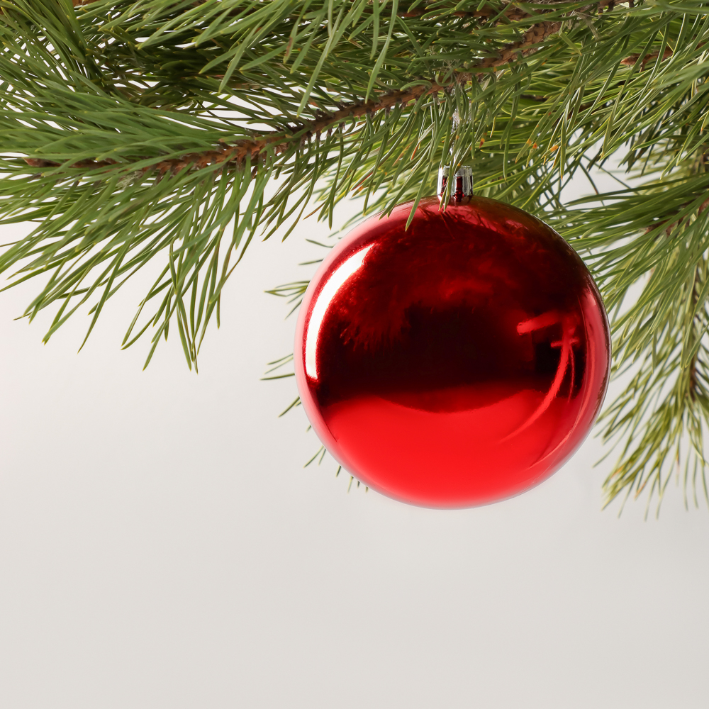 СНОУ БУМ Шар 10см пластик, красный - #7