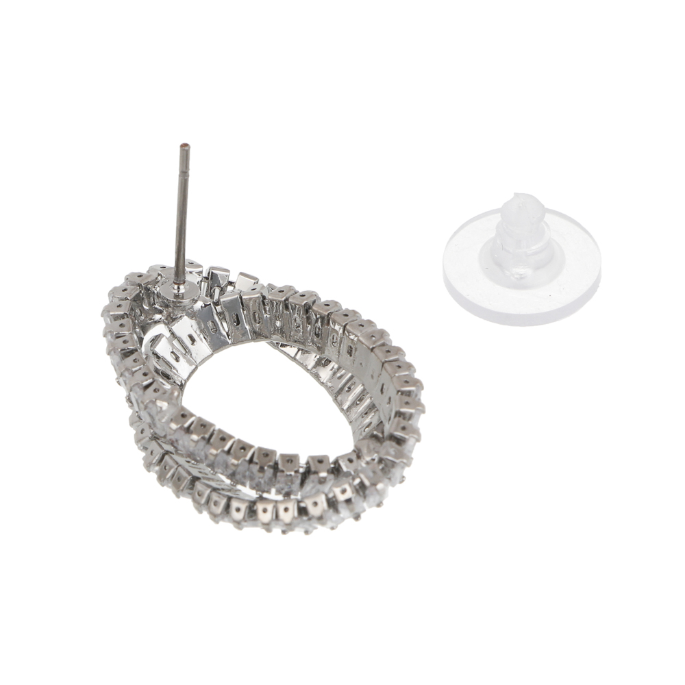 Серьги, медь, цирконий, 2 дизайна, БЖ25-4 - #5