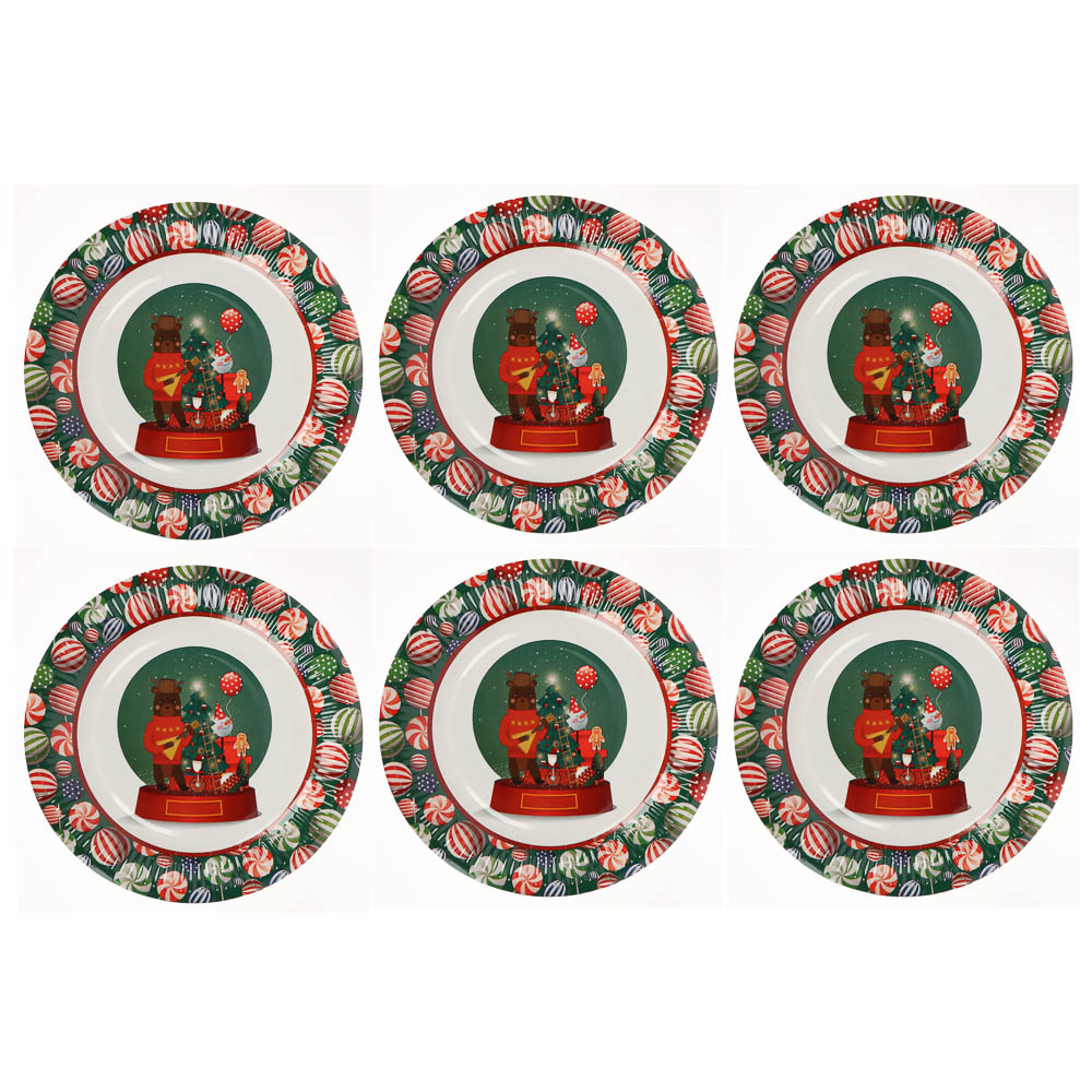 Набор бумажных тарелок Рождественская сказка, 6 шт d=230 мм - #2