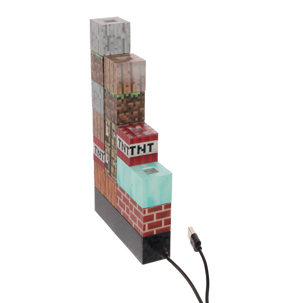 BY Светильник-ночник Блоки, 3W, USB, 13x3x15см, пластик, чёрный - #6