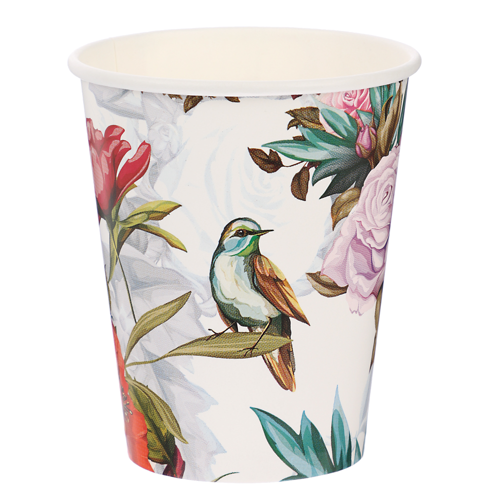 Набор бумажных стаканов Птицы и цветы, 6 шт*250 мл - #2