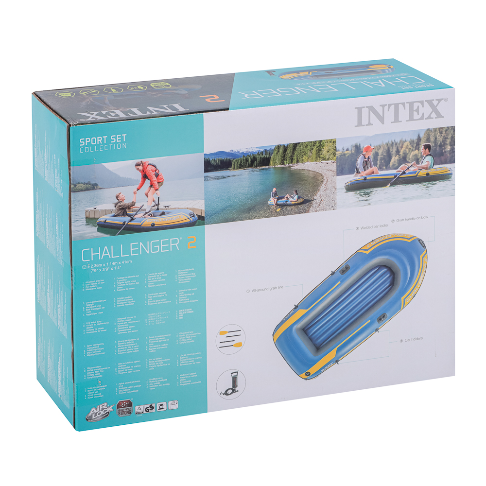 INTEX Лодка надувная Challenger 2 Set 3 камеры, 236x114x41см, до 200 кг весла/насос, 68367NP - #3