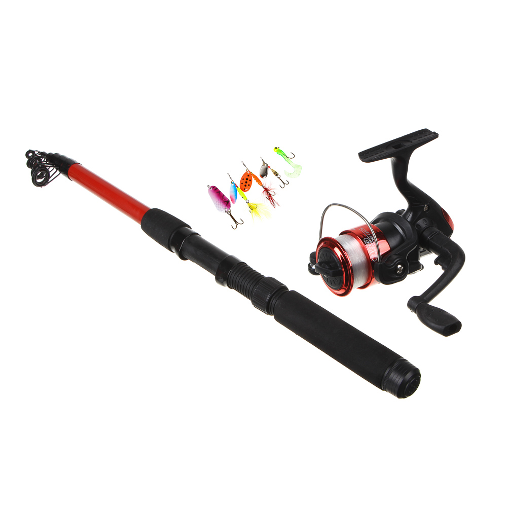 Набор спиннингиста тм AZOR FISHING, (спиннинг 2,1м, катушка с леской, 5 приманок) - #1