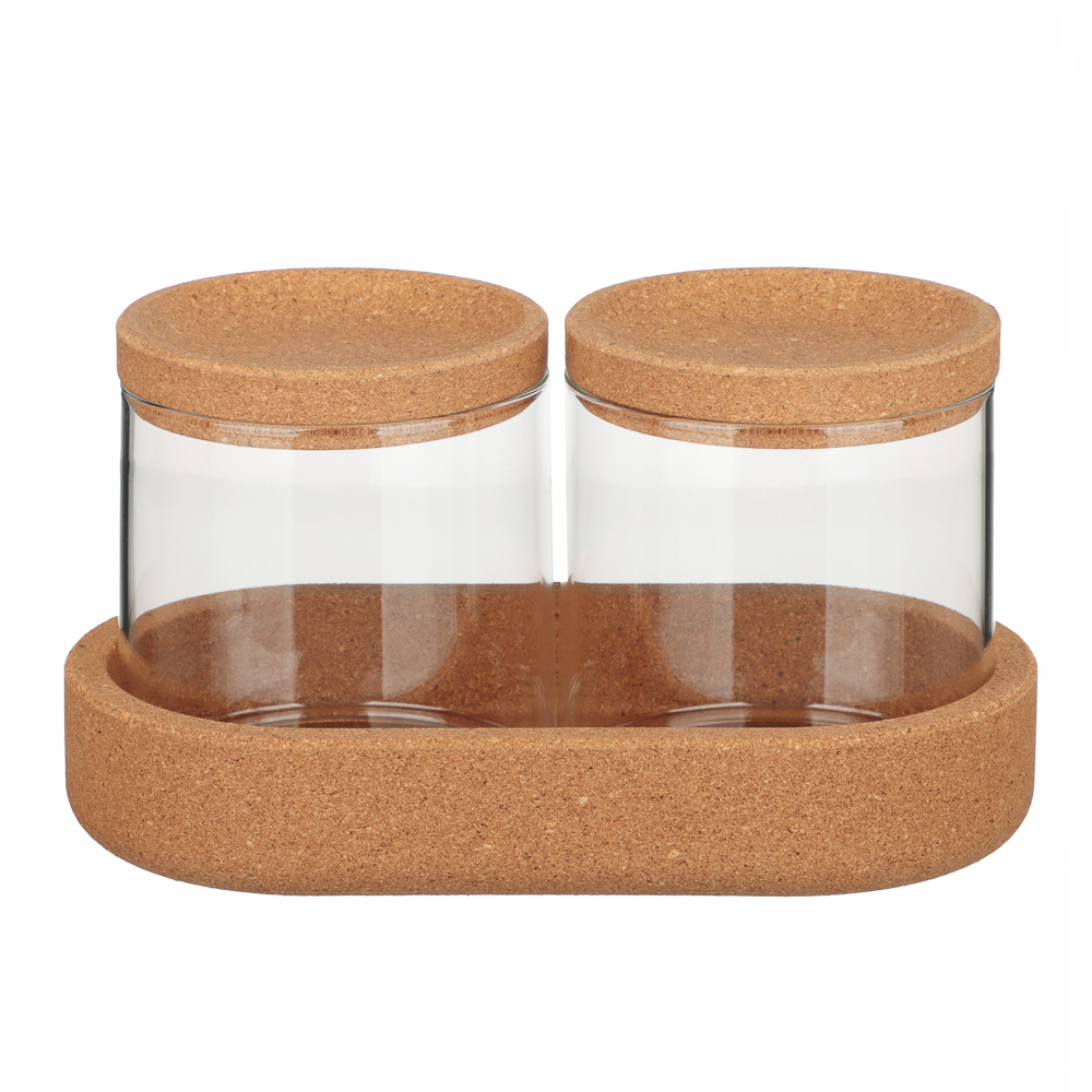 VETTA ЭКО Набор банок для хранения, 2шт., 300мл, 18х9,6х10см, стекло, пробка - #1