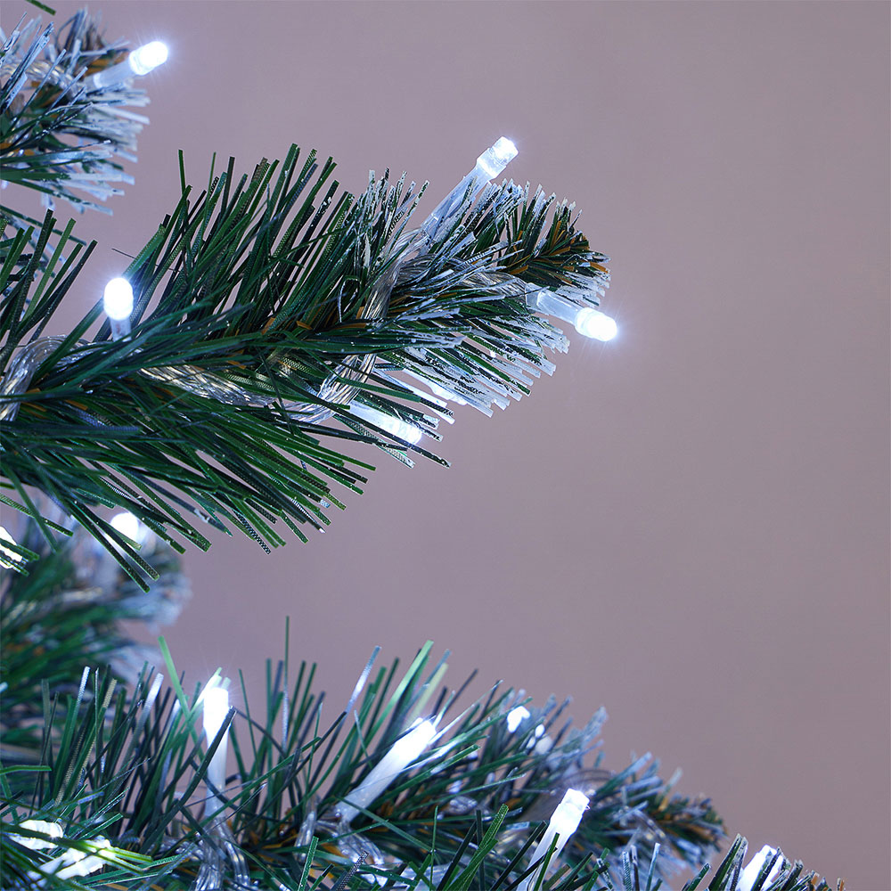 СНОУ БУМ Гирлянда эл. вьюн 14м, 300LED, белый, 30LED мерцание, ПВХ прозр., коннектор, 220В - #7