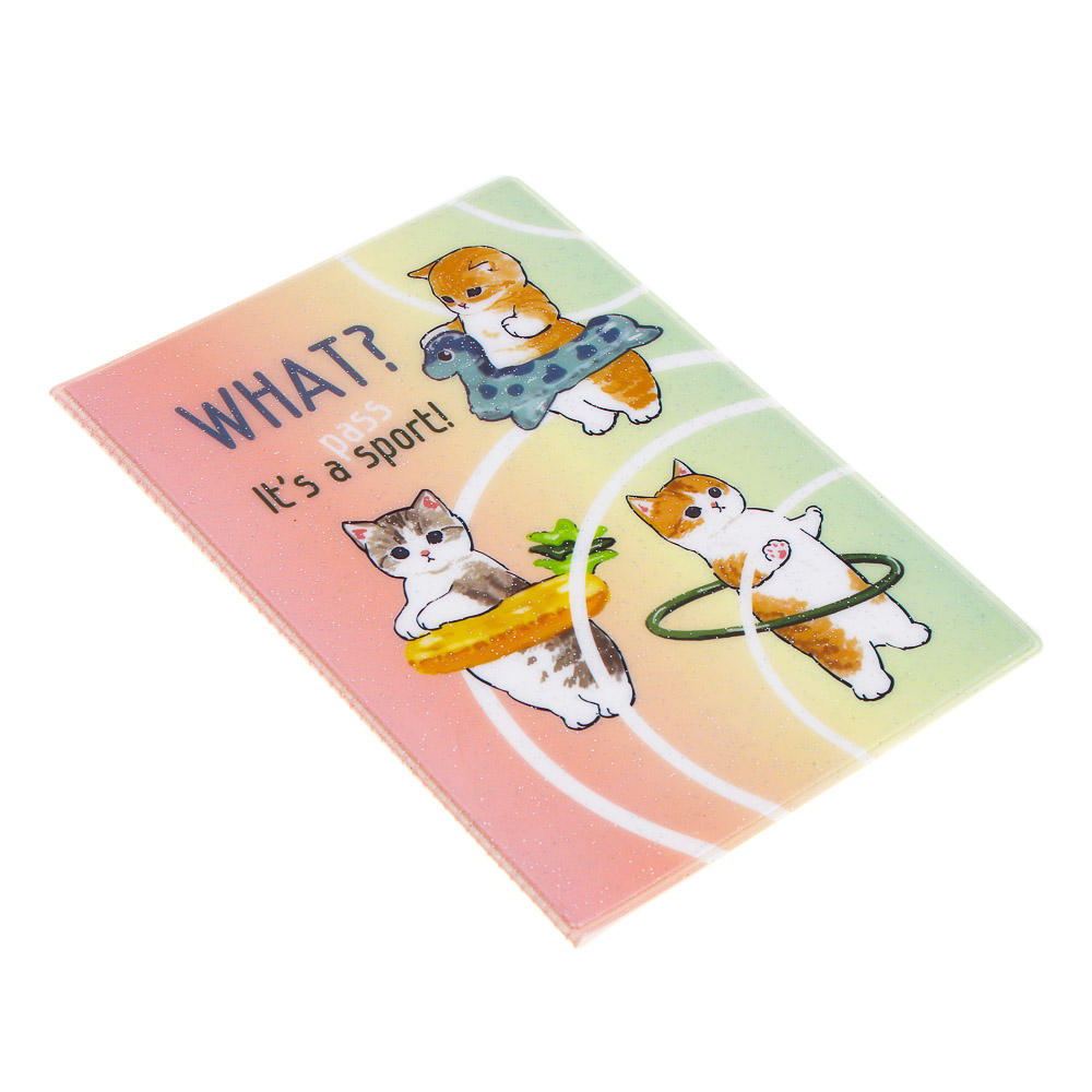 Обложка на паспорт тм ЮL с блестками, ПВХ, 13,6х9,5см, 6 дизайнов - #5