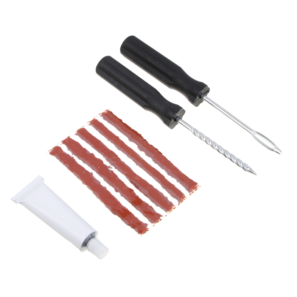 ЕРМАК Ремкомплект для б/к шин прямые ручки (клей, шило для жгута, шило спиральное), арт.2 - #2